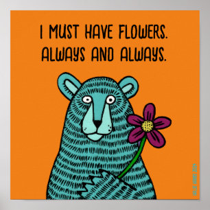 Bär und Blume Poster