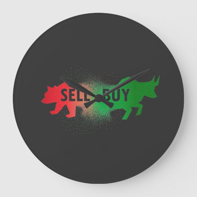 Bär und Bulle  Große Wanduhr (Vorderseite)