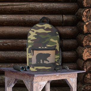 Bär und Camouflage Bedruckter Rucksack