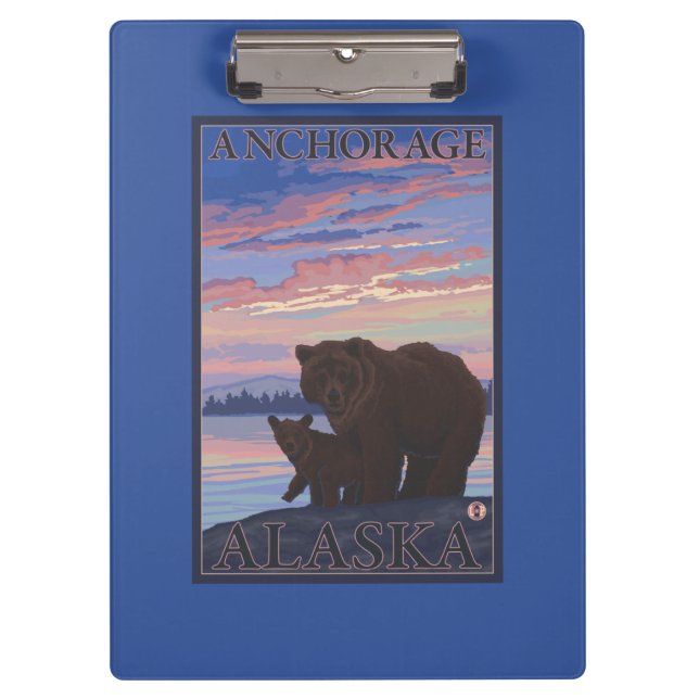 Bär und CUB - Anchorage, Alaska Klemmbrett (Vorderseite)