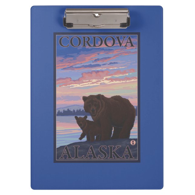 Bär und CUB - Cordova, Alaska Klemmbrett (Vorderseite)
