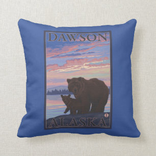 Bär und CUB - Dawson, Alaska Kissen