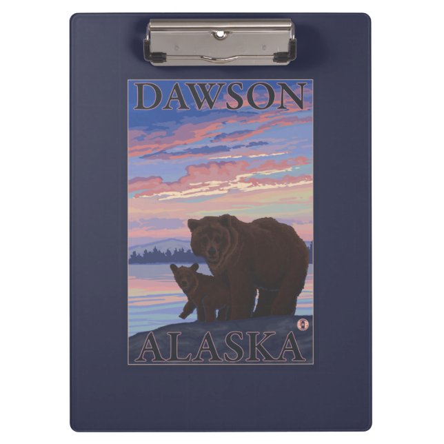 Bär und CUB - Dawson, Alaska Klemmbrett (Vorderseite)