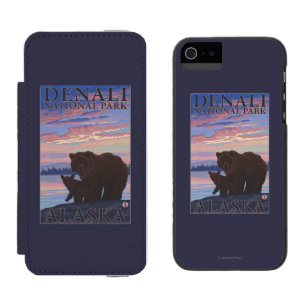 Bär und CUB - Denali Nationalpark, Alaska Incipio Watson™ iPhone 5 Geldbörsen Hülle