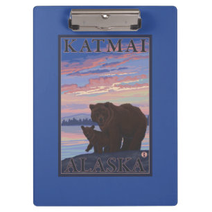 Bär und CUB - Katmai, Alaska Klemmbrett