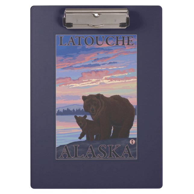 Bär und CUB - Latouche, Alaska Klemmbrett (Vorderseite)