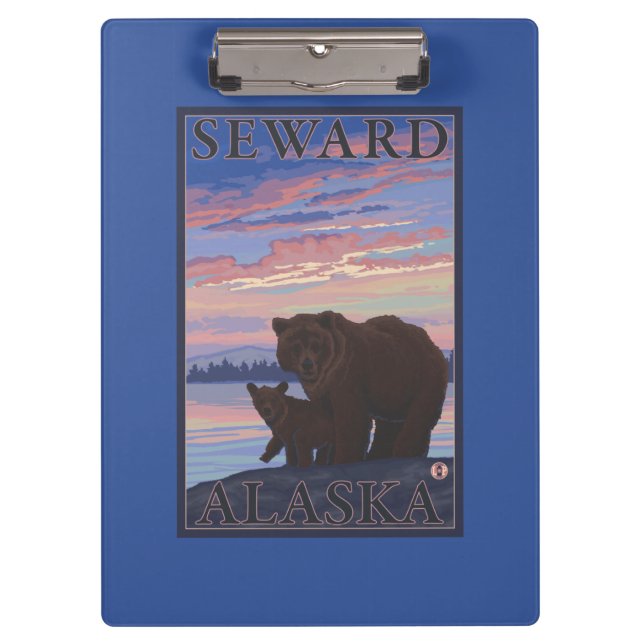 Bär und CUB - Seward, Alaska Klemmbrett (Vorderseite)