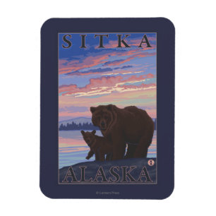 Bär und CUB - Sitka, Alaska Magnet