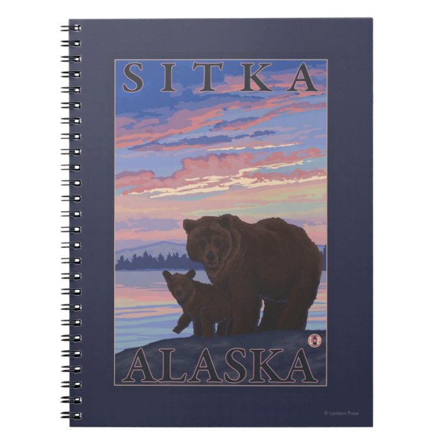 Bär und Cub - Sitka, Alaska Notizblock (Vorderseite)