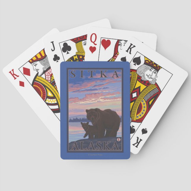 Bär und CUB - Sitka, Alaska Spielkarten (Rückseite)