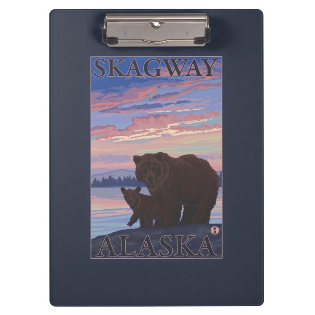 Bär und CUB - Skagway, Alaska Klemmbrett (Vorderseite)