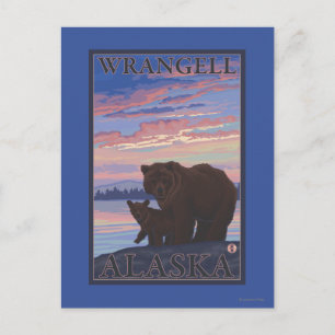 Bär und Cub - Wrangell, Alaska Postkarte