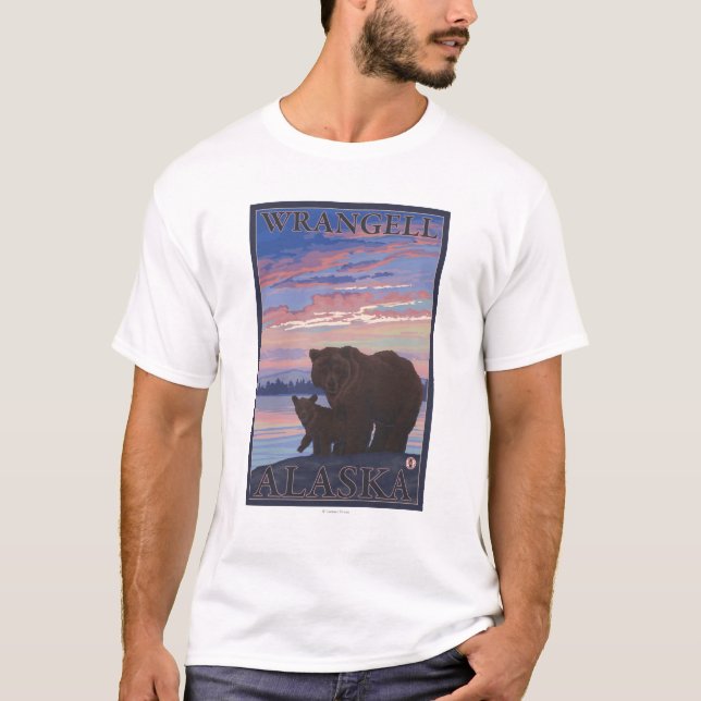 Bär und CUB - Wrangell, Alaska T-Shirt (Vorderseite)