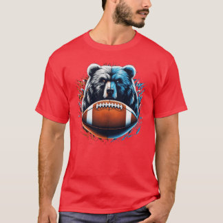 Bär und Fußball-Leidenschaft Dynamische Sportkunst T-Shirt