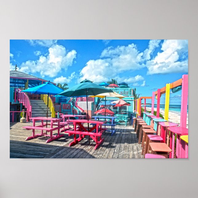 Bar und Grill in tropischen Bahamas Poster (Vorne)