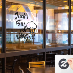 Bar und Grill - kundenspezifisches Geschäft Fensteraufkleber