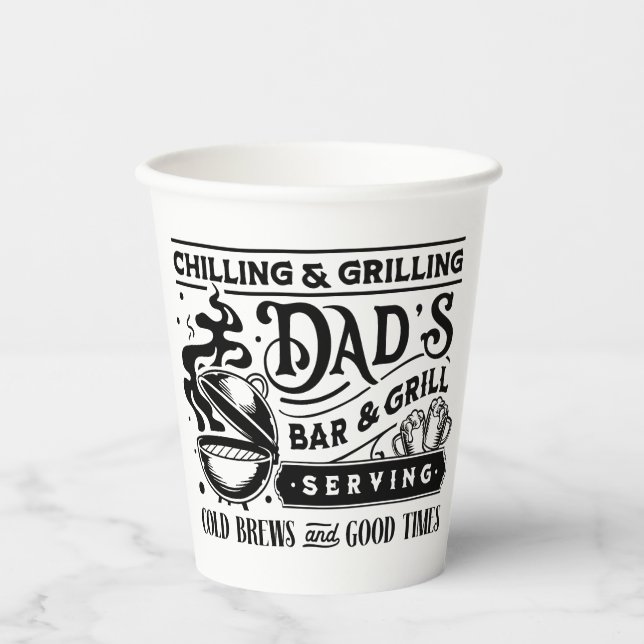 Bar- und Grilldesign von Papa Pappbecher (Vorderseite)