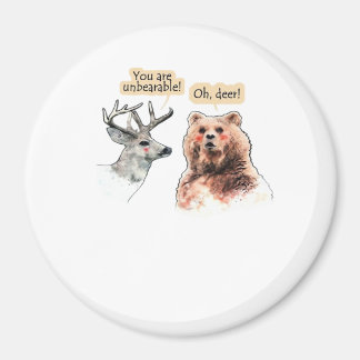 Bär und Hirsch Gespräch Lustiges Wildtier-Design Magnet