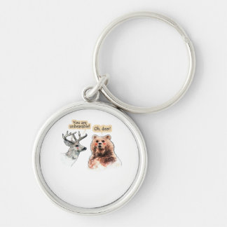 Bär und Hirsch Gespräch Lustiges Wildtier-Design Schlüsselanhänger