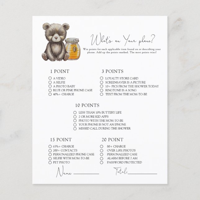 Bär und Honig - Was ist auf deinem Handyspiel? (Vorderseite)