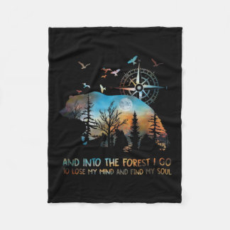 Bär und in den Wald gehe ich, um mein Geschenk zu  Fleecedecke