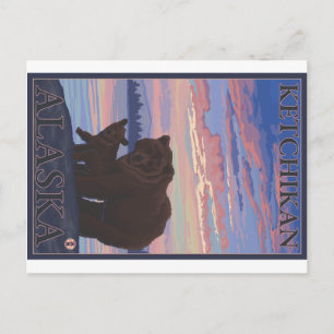 Bär und Jungtier - Ketchikan, Alaska Postkarte