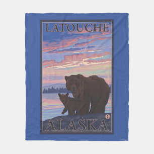 Bär und Keule - Latouche, Alaska Fleecedecke