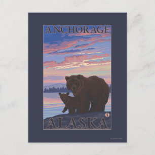 Bär und Krug - Ankerplatz, Alaska Postkarte