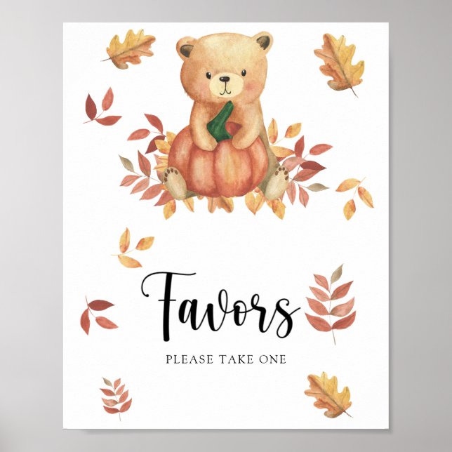 Bär und Kürbis - Gefälligkeiten Poster (Vorne)