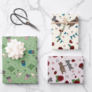 Bär und Maus Romance Verabredet Wedding Baby Geschenkpapier Set