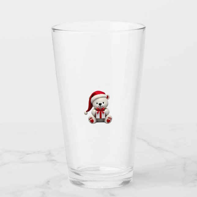 Bär Weihnachten Weihnachten Glas (Vorderseite)