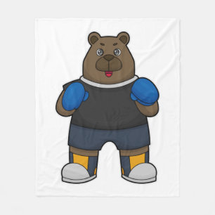 Bär wie Boxer mit Boxhandschuhen Fleecedecke