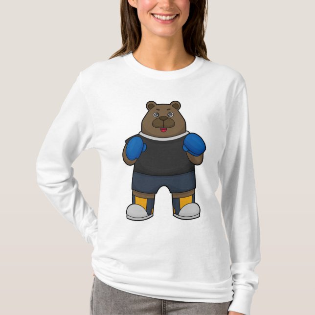 Bär wie Boxer mit Boxhandschuhen T-Shirt (Vorderseite)