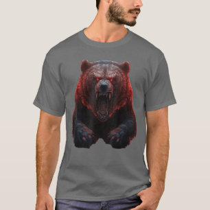 Bär wütender Grizzlybär Gefährlicher Horrorbär fri T-Shirt