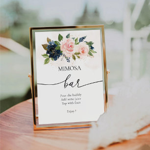 Bar-Zeichen für Mimosa-Flora und -Blüten Sockelschild