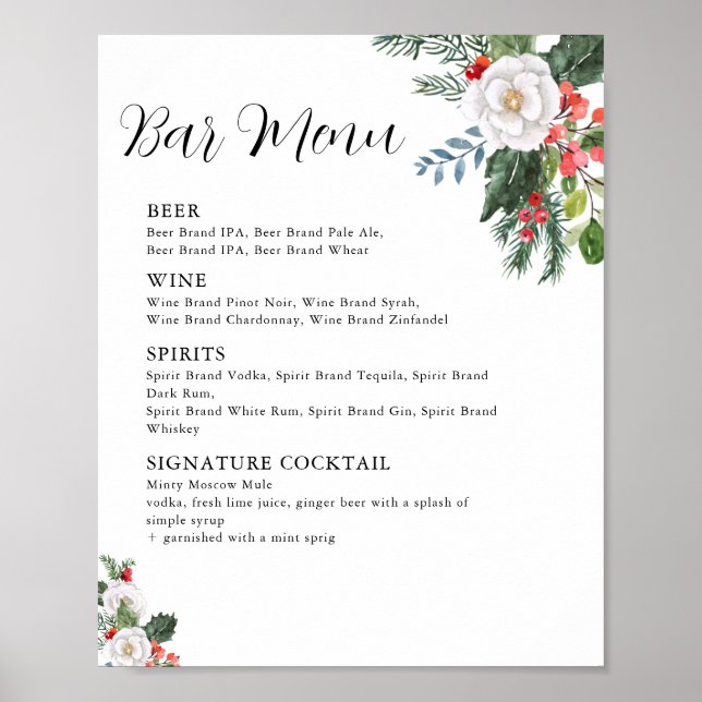 Bar zum Weihnachts-Winter-Brautparty Poster (Vorne)