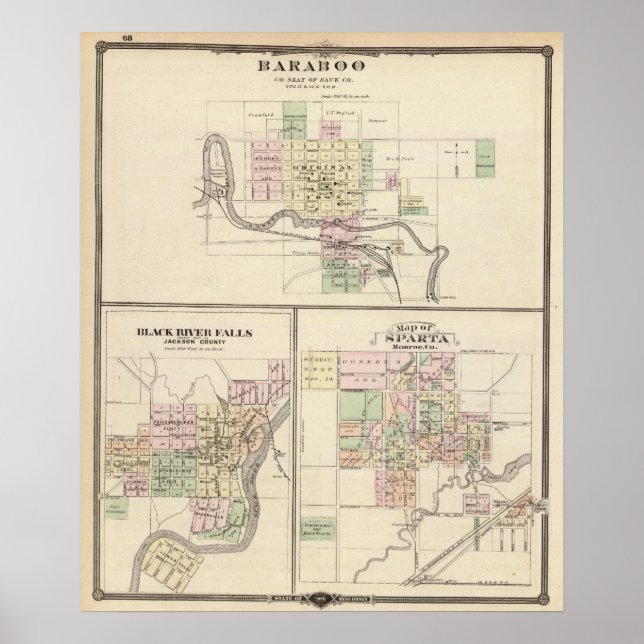 Baraboo, Black River Falls und Sparta Poster (Vorne)