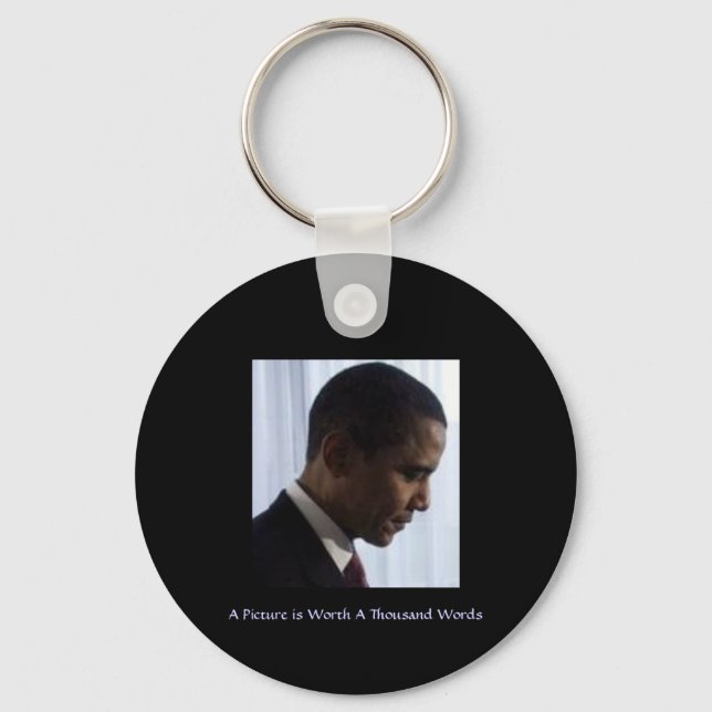 BARAC OBAMA Ein Bild ist tausend Worte wert Schlüsselanhänger (Vorderseite)