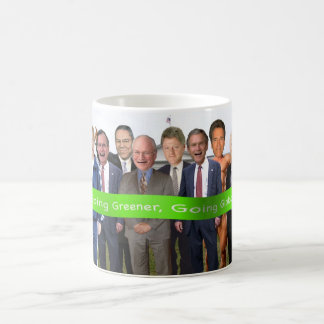 Barack des Alters - gehende grünere gehende Kaffeetasse