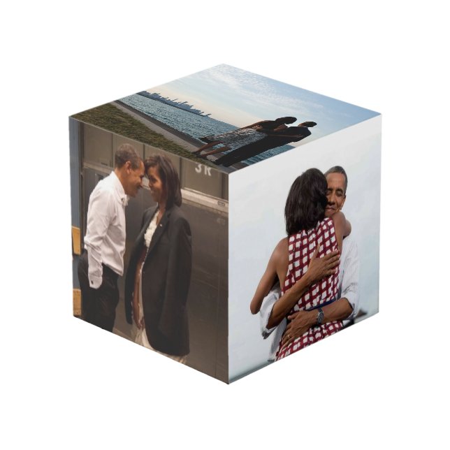 Barack et Michelle Obama - cube en photo (Angle devant)