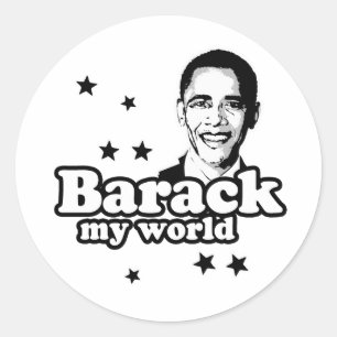 Barack Meine Welt Runder Aufkleber