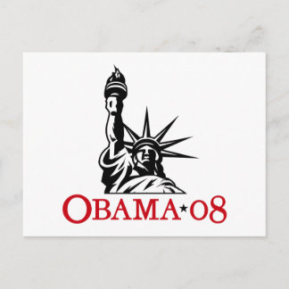 Barack Obama 2008 Statue of Liberty Postcard Postkarte