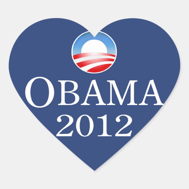 Barack Obama 2012 Herzsticker Herz-Aufkleber (Vorderseite)