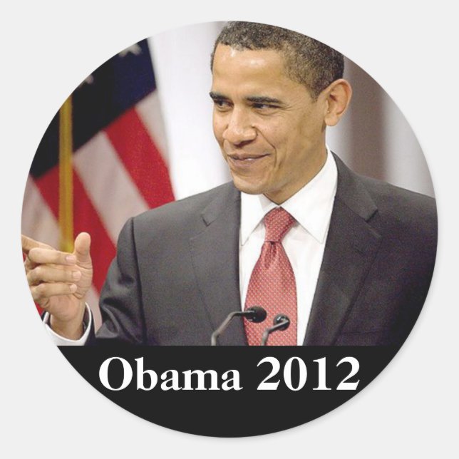 Barack Obama 2012 Runder Aufkleber (Vorderseite)