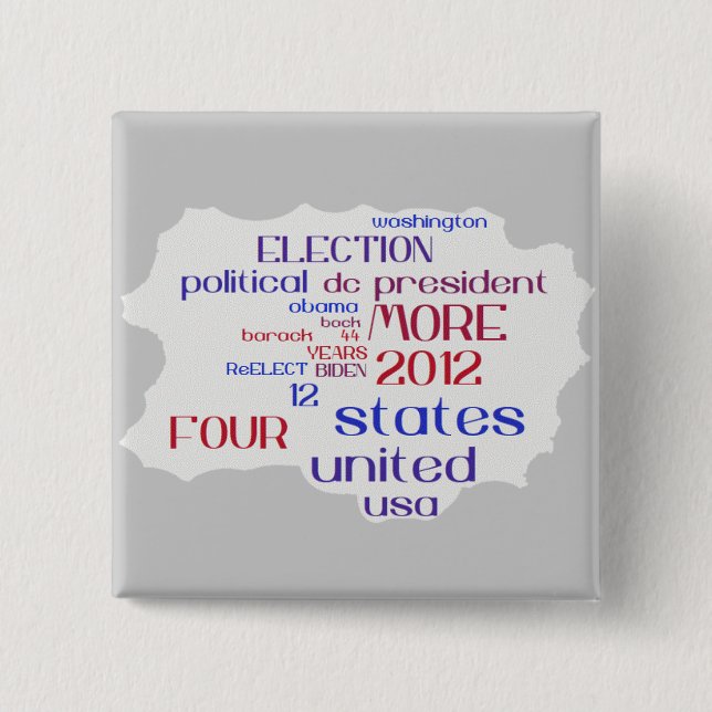 Barack Obama 2012 Wolken-Knopf Button (Vorderseite)