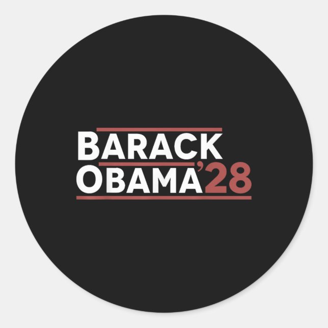 Barack Obama 2028 Runder Aufkleber (Vorderseite)