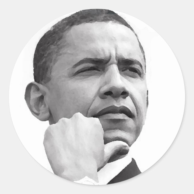 BARACK OBAMA, 44. PRÄSIDENT DER VEREINIGTEN STAATE RUNDER AUFKLEBER (Vorderseite)