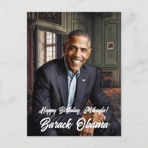 Barack Obama 44. Präsident Geburtstag Postkarte