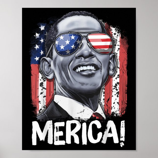 Barack Obama 4. Juli Merica Männer Frauen USA Amer Poster (Vorne)