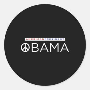 Barack Obama American President Peace Sign Runder Aufkleber